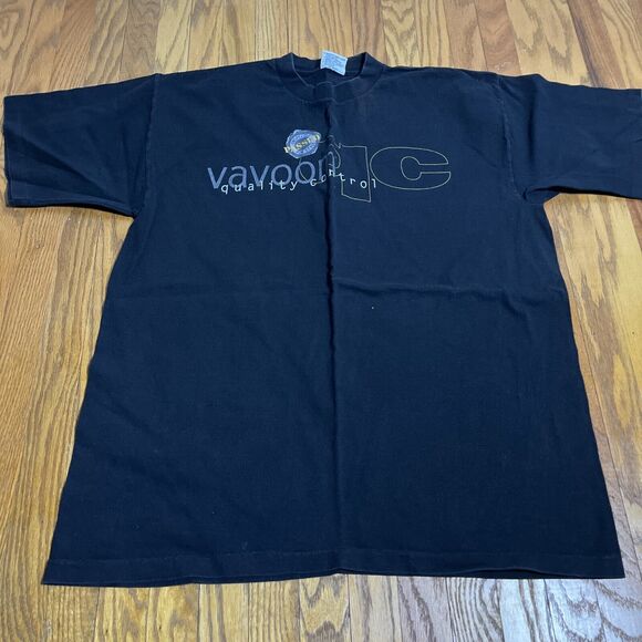 Vintage 90s Black Vavoom QC T-Shirt All Sport XL Single Stitched Made In USA - Picture 1 of 9